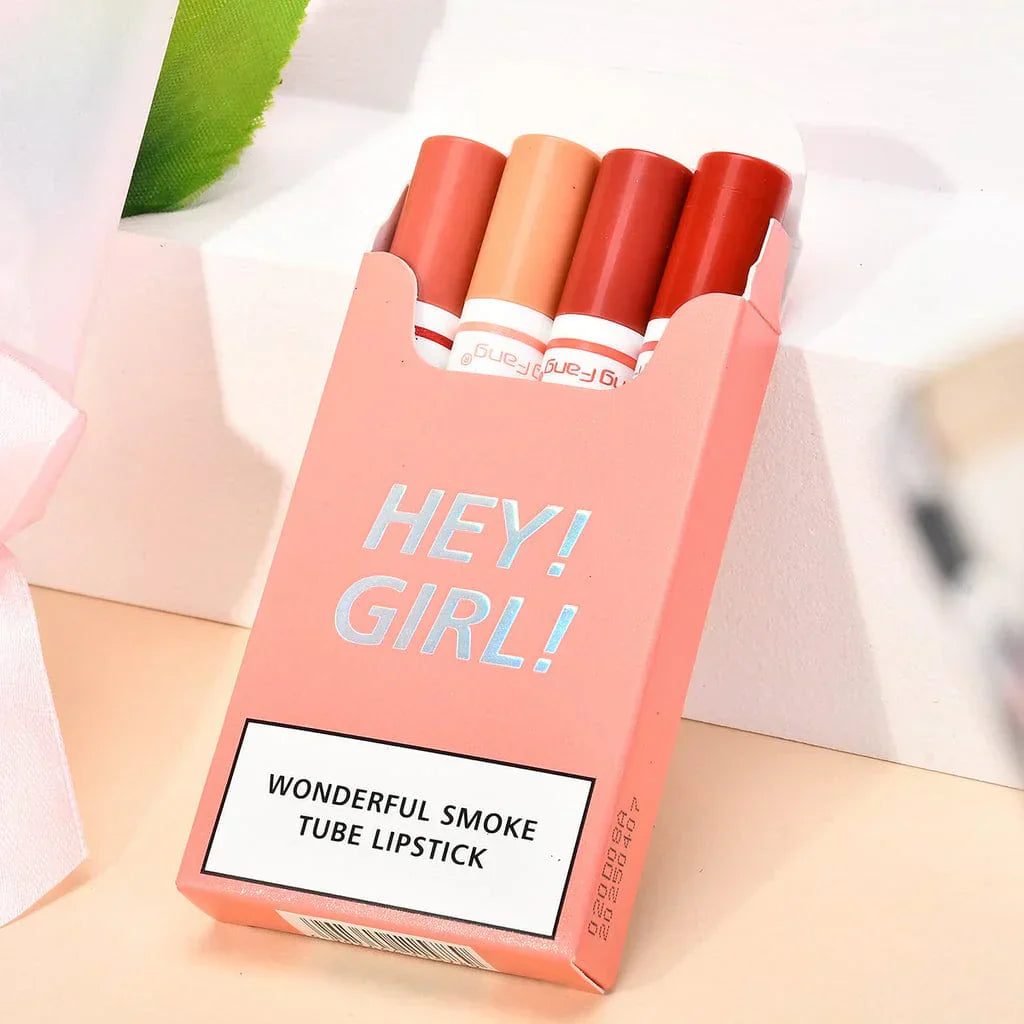Heng Fang Hey Girl Smoke Tube Matte Lipstick 4Pcs - Zaib Store