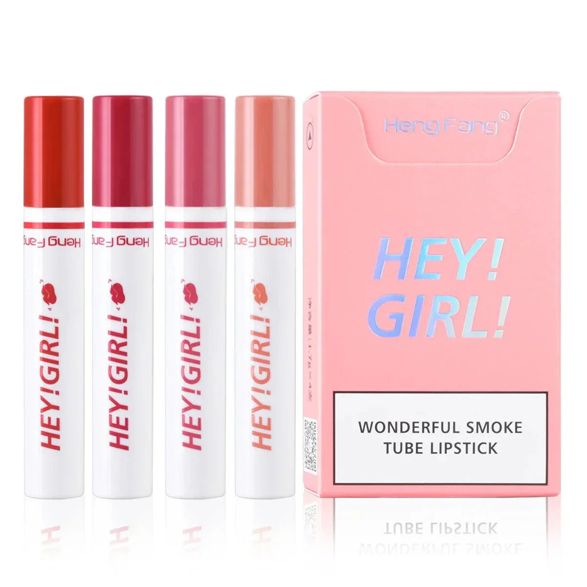 Heng Fang Hey Girl Smoke Tube Matte Lipstick 4Pcs - Zaib Store
