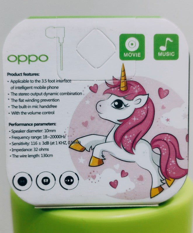Oppo W-58 Wired Earphones With Mic, 3.5mm Audio Jack, Enhanced Bass With 10mm Dynamic Drivers - Zaib Store