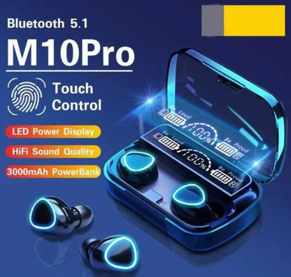 M10 Earbuds Bluetooth 5.1 Earphones 2500mAh Charging Box Wireless - Zaib Store
