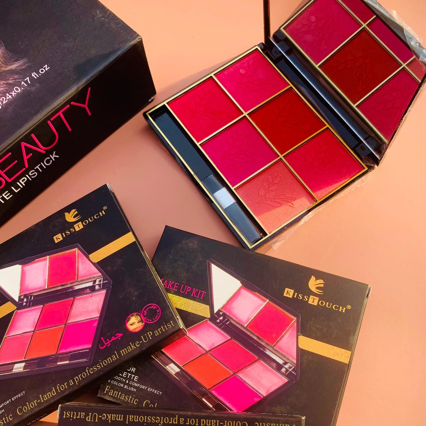 Kiss Touch 6 Color Makeup Blush On Kit blusher palette