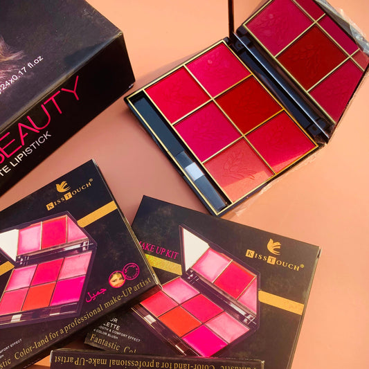 Kiss Touch 6 Color Makeup Blush On Kit blusher palette