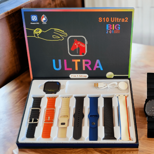 S10 Ultra 2 Smartwatch 7in1 - Seven Beautiful Strapes - Zaib store